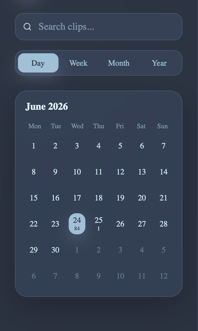 Calendar sidebar